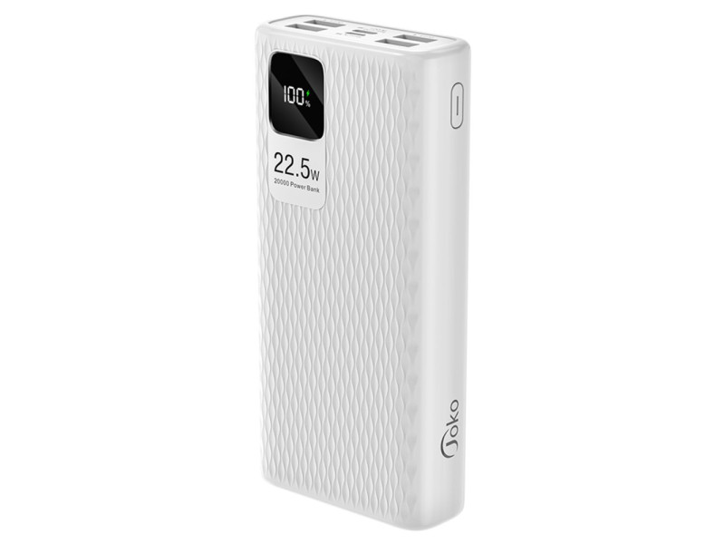 Joko A29Q 1 Adet 22.5W Usb / 3 Adet 15W Usb ve 1 Adet 20W Type-C Çıkışlı 20.000 mAh PD Powerbank - Beyaz