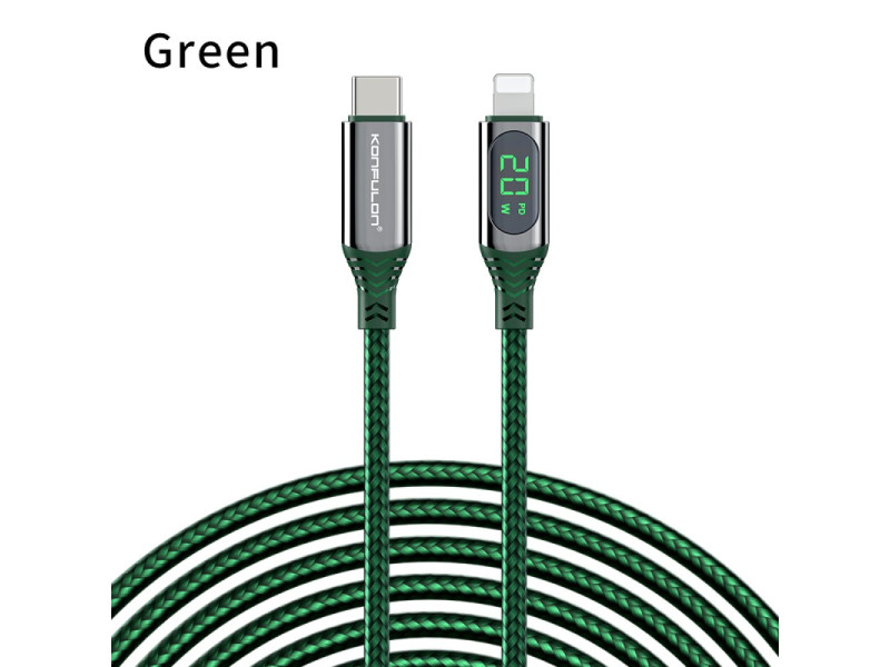 Konfulon DC41 20W Lightning Kablo - Yeşil