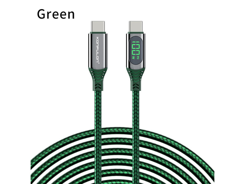 Konfulon DC42 100W Type-C Kablo - Yeşil