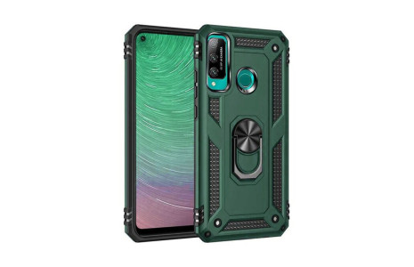 Newface Huawei P40 Lite E Kılıf Sofya Yüzüklü Silikon Kapak - Yeşil