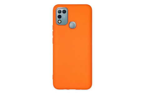 Newface İnfinix Hot 10 Play Kılıf Nano içi Kadife Silikon - Turuncu