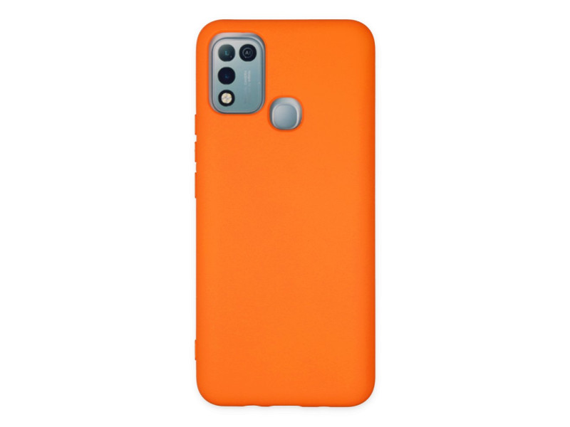 Newface İnfinix Hot 10 Play Kılıf Nano içi Kadife Silikon - Turuncu