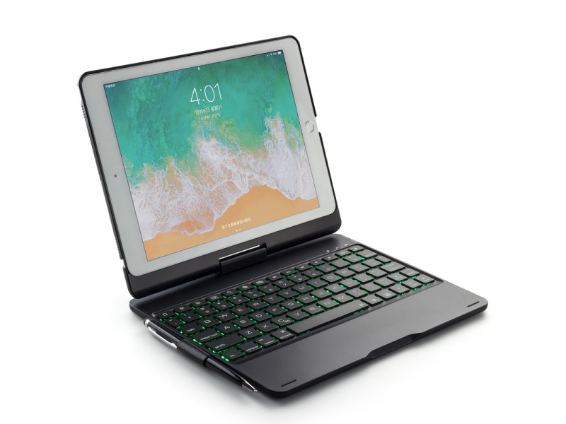 Newface iPad 9.7 (2017) Kılıf Magic Dönen Klavyeli Tablet Kılıf - Siyah