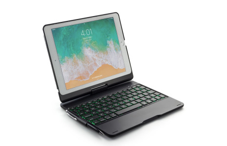 Newface iPad 9.7 (2018) Kılıf Magic Dönen Klavyeli Tablet Kılıf - Siyah