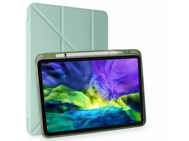 Newface iPad Air 4 10.9 Kılıf Kalemlikli Mars Tablet Kılıfı - Açık Yeşil