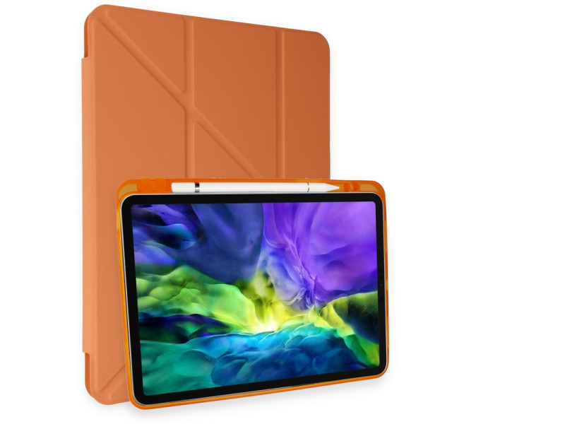 Newface iPad Air 4 10.9 Kılıf Kalemlikli Mars Tablet Kılıfı - Turuncu