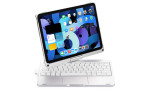 Newface iPad Air 4 10.9 Kılıf Magic Dönen Klavyeli Tablet Kılıf - Gümüş