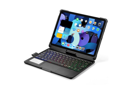 Newface iPad Air 4 10.9 Kılıf Magic Dönen Klavyeli Tablet Kılıf - Siyah