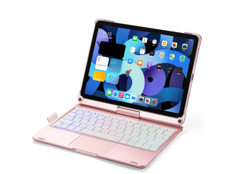 Newface iPad Pro 11 (2018) Kılıf Magic Dönen Klavyeli Tablet Kılıf - Pembe