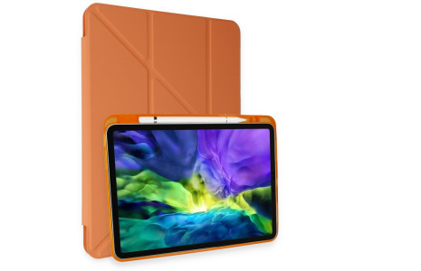 Newface iPad Pro 11 (2020) Kılıf Kalemlikli Mars Tablet Kılıfı - Turuncu