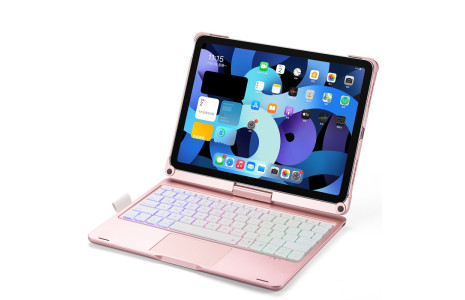 Newface iPad Pro 11 (2020) Kılıf Magic Dönen Klavyeli Tablet Kılıf - Pembe