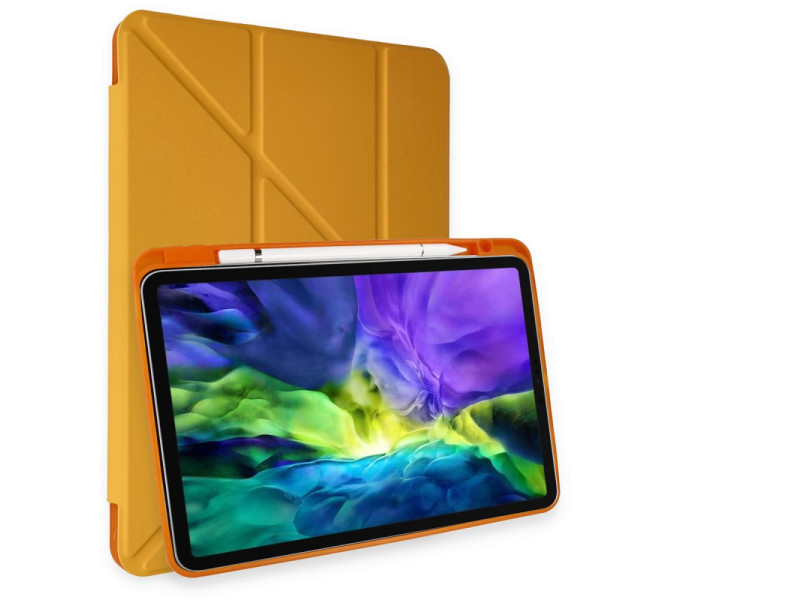 Newface iPad Pro 11 (2021) Kılıf Kalemlikli Mars Tablet Kılıfı - Sarı