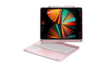 Newface iPad Pro 12.9 (2020) Kılıf Magic Dönen Klavyeli Tablet Kılıf - Pembe