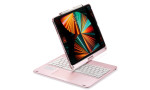 Newface iPad Pro 12.9 (2020) Kılıf Magic Dönen Klavyeli Tablet Kılıf - Pembe