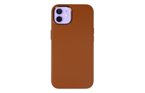 Newface iPhone 11 Kılıf Asya Deri Silikon - Kahverengi
