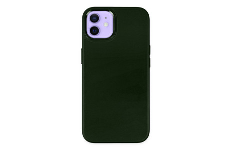 Newface iPhone 11 Kılıf Asya Deri Silikon - Koyu Yeşil