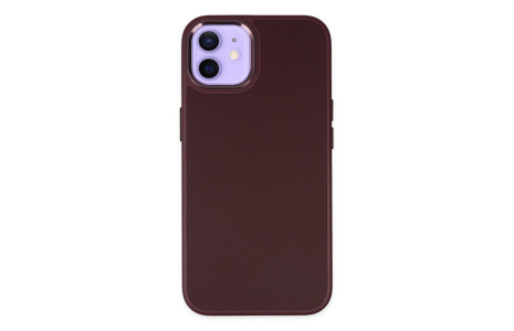 Newface iPhone 11 Kılıf Asya Deri Silikon - Mürdüm