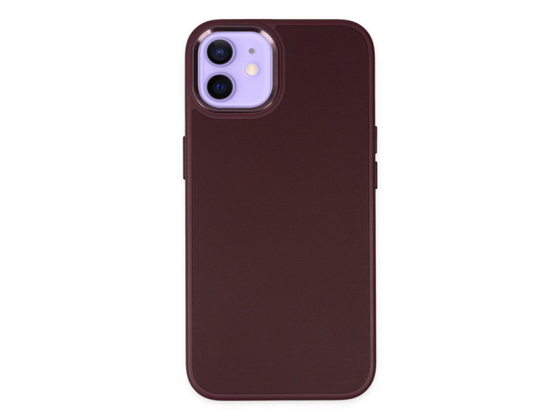 Newface iPhone 11 Kılıf Asya Deri Silikon - Mürdüm