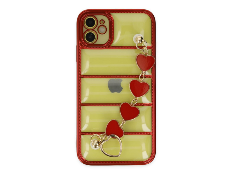 Newface iPhone 11 Kılıf Berlin Elcekli Silikon - Kırmızı