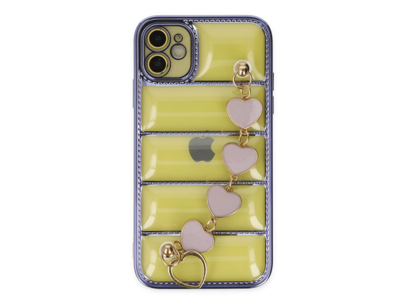 Newface iPhone 11 Kılıf Berlin Elcekli Silikon - Mor
