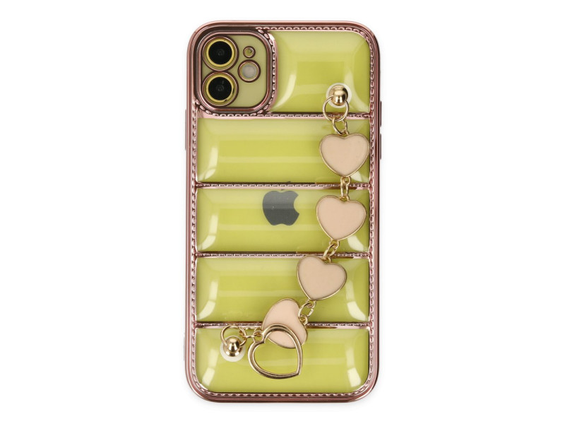 Newface iPhone 11 Kılıf Berlin Elcekli Silikon - Rose