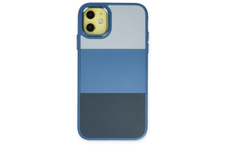 Newface iPhone 11 Kılıf King Kapak - Açık Mavi-Lacivert