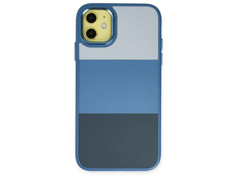 Newface iPhone 11 Kılıf King Kapak - Açık Mavi-Lacivert