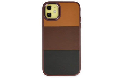 Newface iPhone 11 Kılıf King Kapak - Bordo-Siyah