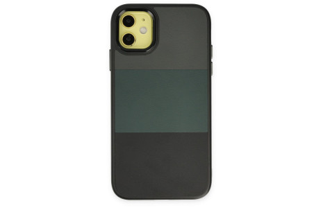 Newface iPhone 11 Kılıf King Kapak - Gri-Siyah