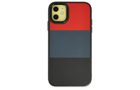 Newface iPhone 11 Kılıf King Kapak - Kırmızı-Siyah