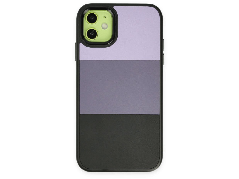 Newface iPhone 11 Kılıf King Kapak - Lila-Siyah