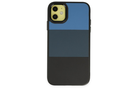 Newface iPhone 11 Kılıf King Kapak - Mavi-Siyah
