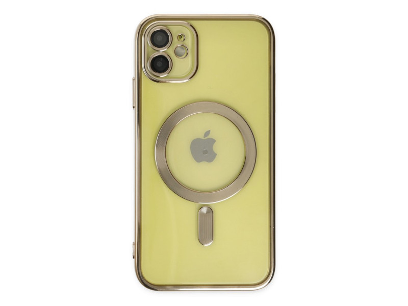 Newface iPhone 11 Kılıf Kross Magneticsafe Kapak - Gold
