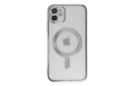 Newface iPhone 11 Kılıf Kross Magneticsafe Kapak - Gümüş