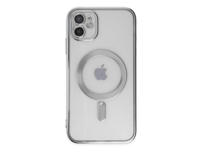 Newface iPhone 11 Kılıf Kross Magneticsafe Kapak - Gümüş