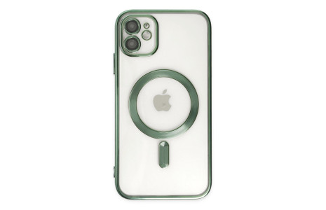 Newface iPhone 11 Kılıf Kross Magneticsafe Kapak - Koyu Yeşil