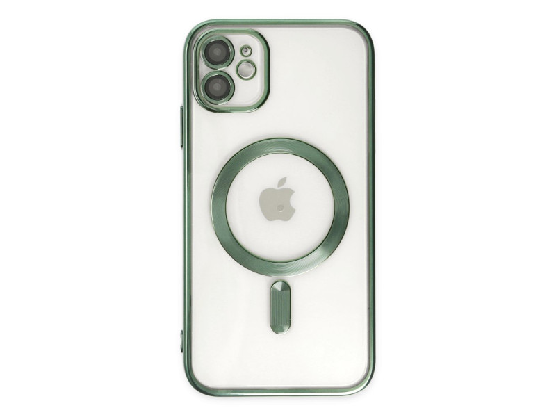 Newface iPhone 11 Kılıf Kross Magneticsafe Kapak - Koyu Yeşil