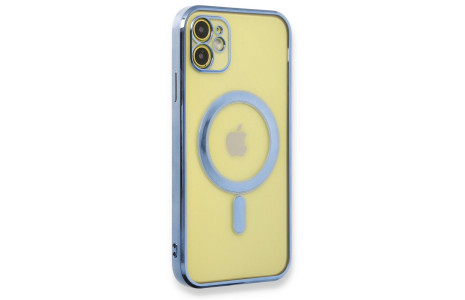 Newface iPhone 11 Kılıf Magneticsafe Lazer Silikon - Sierra Blue
