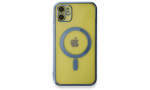 Newface iPhone 11 Kılıf Magneticsafe Lazer Silikon - Sierra Blue
