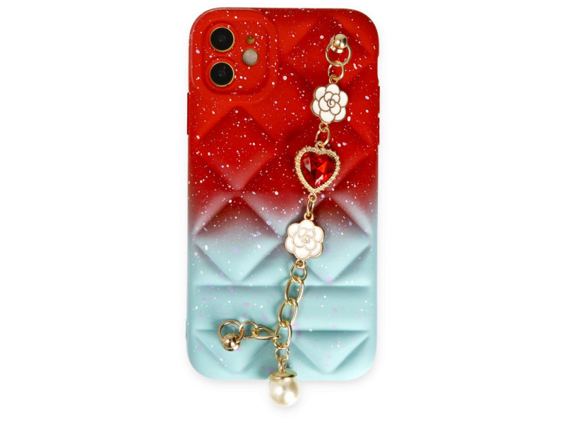 Newface iPhone 11 Kılıf Mozart Elcekli Silikon - Kırmızı