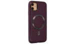 Newface iPhone 12 Kılıf Coco Deri Magneticsafe Silikon - Bordo