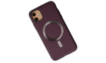 Newface iPhone 12 Kılıf Coco Deri Magneticsafe Silikon - Bordo