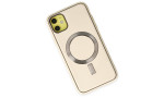 Newface iPhone 12 Kılıf Coco Deri Magneticsafe Silikon - Krem