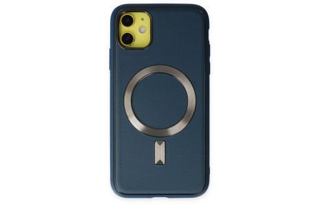 Newface iPhone 12 Kılıf Coco Deri Magneticsafe Silikon - Lacivert