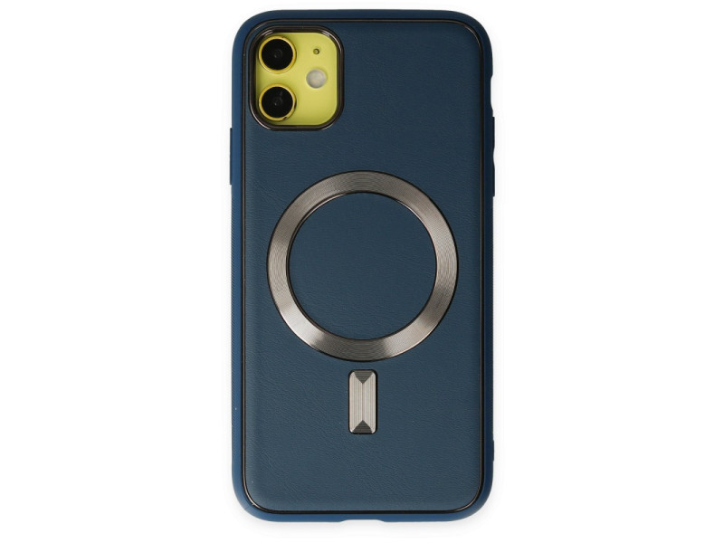 Newface iPhone 12 Kılıf Coco Deri Magneticsafe Silikon - Lacivert