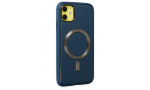 Newface iPhone 12 Kılıf Coco Deri Magneticsafe Silikon - Lacivert