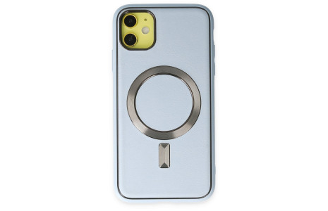 Newface iPhone 12 Kılıf Coco Deri Magneticsafe Silikon - Sierra Blue