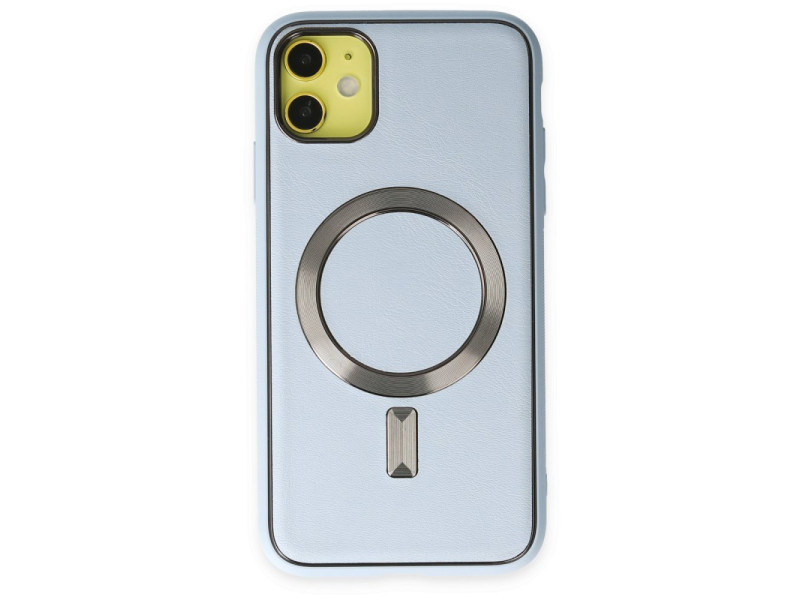 Newface iPhone 12 Kılıf Coco Deri Magneticsafe Silikon - Sierra Blue