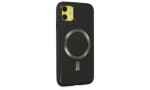 Newface iPhone 12 Kılıf Coco Deri Magneticsafe Silikon - Siyah