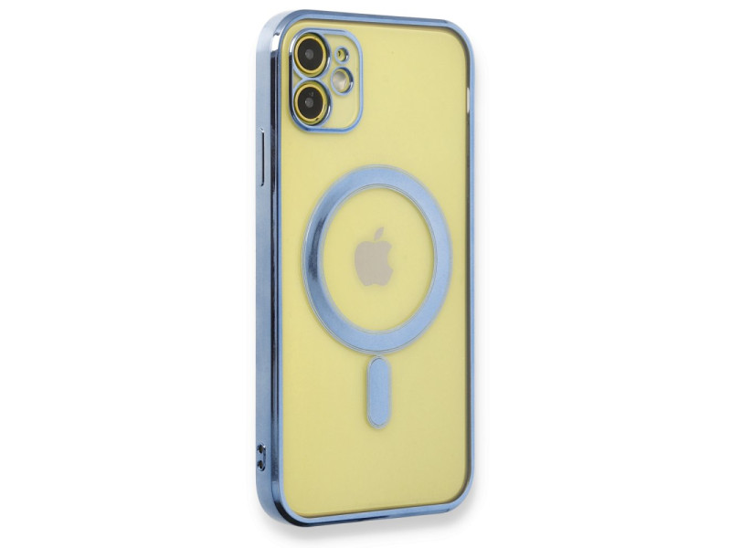 Newface iPhone 12 Kılıf Magneticsafe Lazer Silikon - Sierra Blue